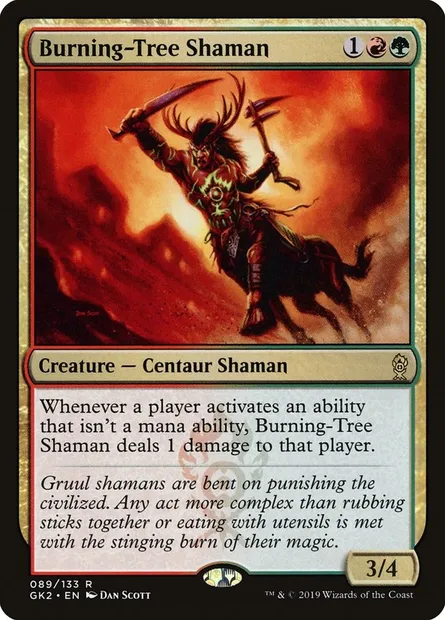 Burning-Tree Shaman, Magic card GK2 89 — RNA Guild Kit set