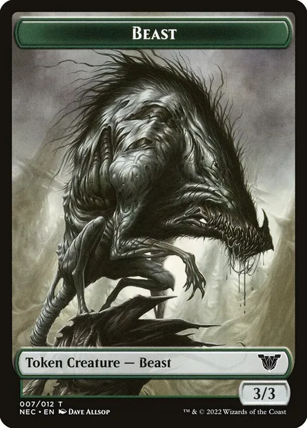 Beast, carte Magic TNEC 7 — extension Neon Dynasty Commander Tokens