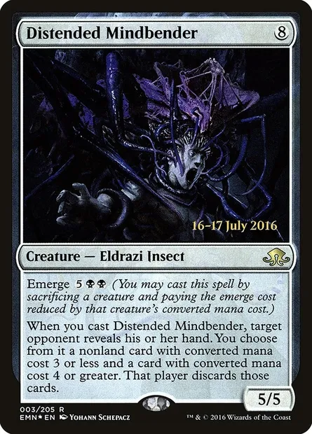 Distended Mindbender, Magic card PEMN 3s — Eldritch Moon Promos set
