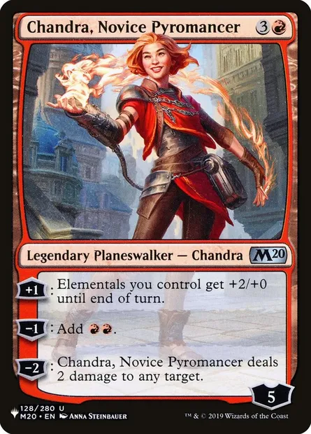 Chandra, Novice Pyromancer, Magic card PLST M20-128 — The List set