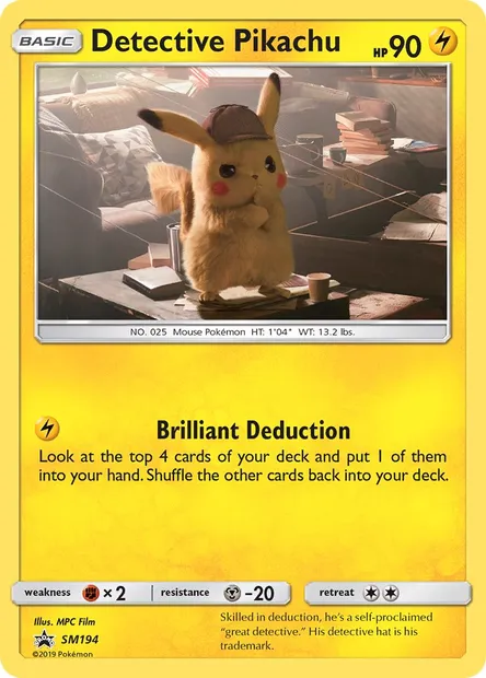 Détective Pikachu, carte Pokémon SM 194 — extension Promo SM