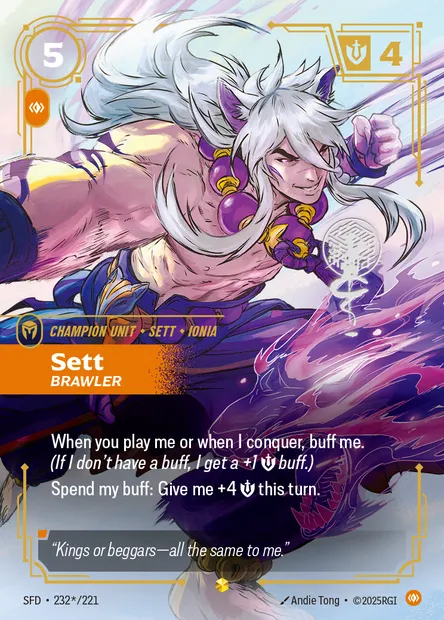Sett, carte Riftbound SFD 232* — extension Spiritforged