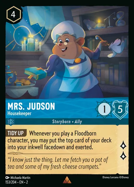 Mrs. Judson - Housekeeper, Disney Lorcana card CH2-153 — Rise of the Floodborn set