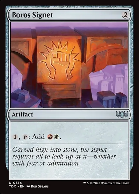 Boros Signet, Magic card TDC 314 — Tarkir: Dragonstorm Commander set
