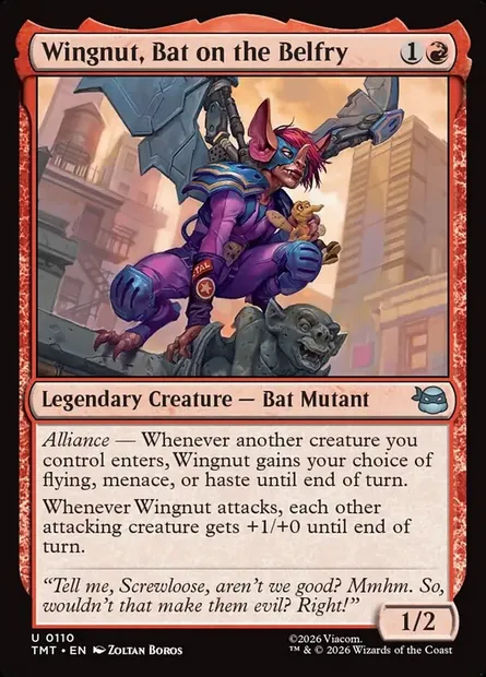 Wingnut, Bat on the Belfry, Magic card TMT 110 — Teenage Mutant Ninja Turtles set