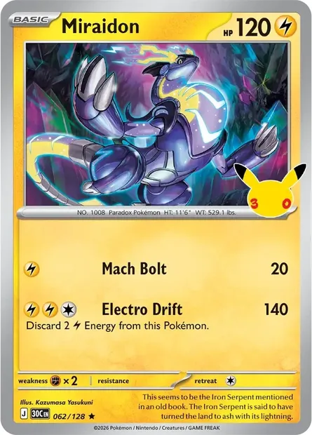 Miraidon, Pokémon card 30C 062 — 30th Celebration set