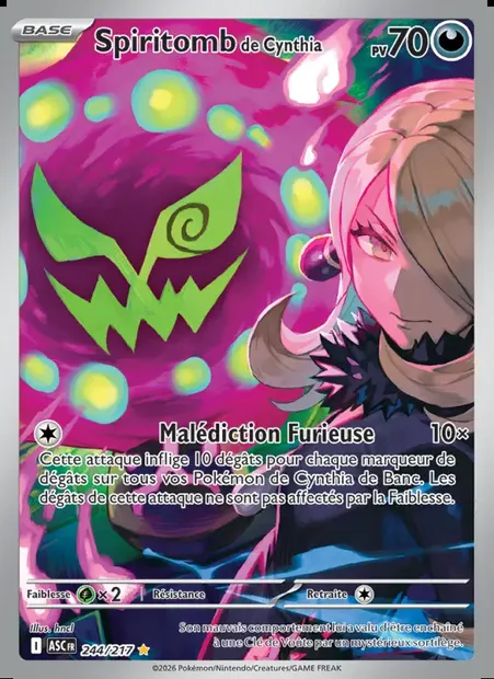Spiritomb de Cynthia, carte Pokémon ASC 244 — extension Héros Transcendants