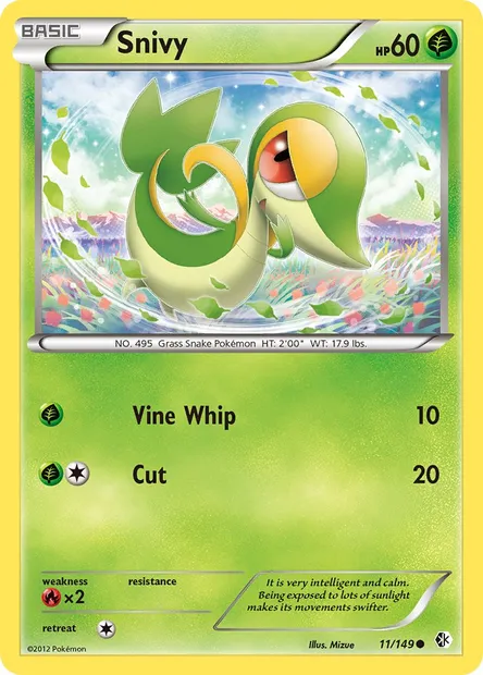 Snivy, Pokémon card BCR 11 — Boundaries Crossed set