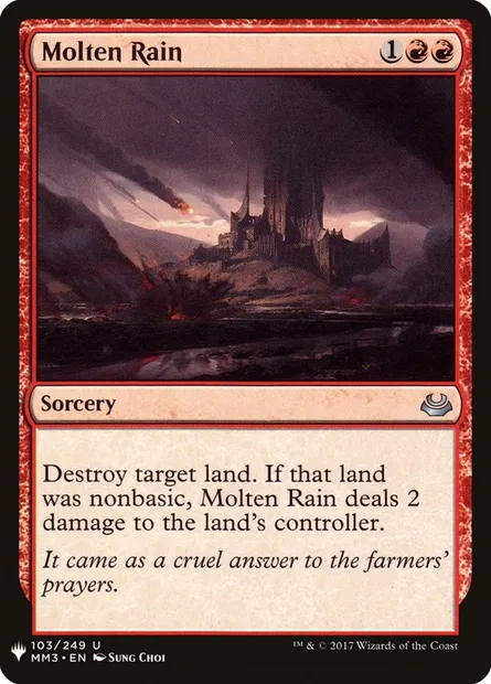 Molten Rain, Magic card PLST MM3-103 — The List set