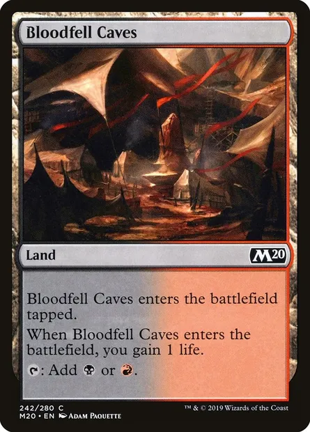 Bloodfell Caves, Magic card M20 242 — Core Set 2020 set