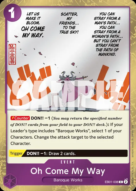 Oh Come My Way, One Piece card EB01-038 — MEMORIAL COLLECTION set