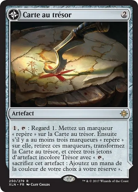 Carte au trésor // Crique au trésor, carte Magic XLN 250 — extension Ixalan