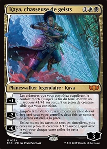Kaya, chasseuse de geists, carte Magic TDC 294 — extension Tarkir: Dragonstorm Commander