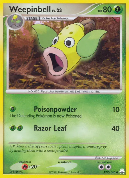 Weepinbell, Pokémon card LA 127 — Legends Awakened set