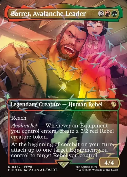 Barret, chef d'Avalanche, carte Magic FIC 472 — extension Final Fantasy Commander