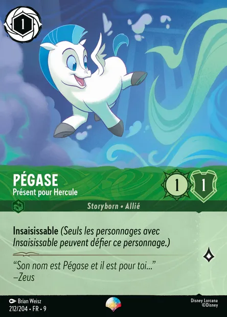 Pégase - Présent pour Hercule, carte Disney Lorcana CH9-212 — extension Fabuleux