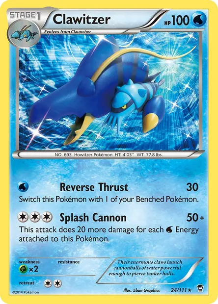 Clawitzer, Pokémon card FFI 24 — Furious Fists set