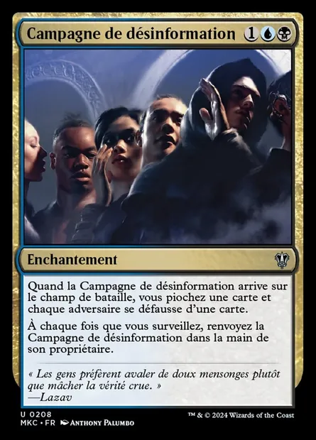 Campagne de désinformation, carte Magic MKC 208 — extension Murders at Karlov Manor Commander