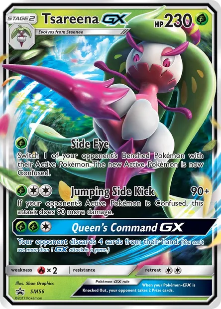 Tsareena GX, Pokémon card SM 56 — SM Black Star Promos set