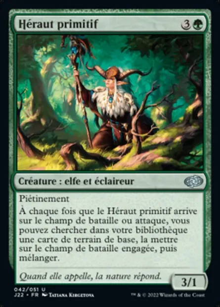 Héraut primitif, carte Magic J22 42 — extension Jumpstart 2022