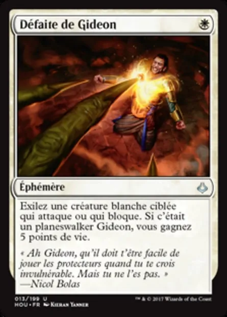 Défaite de Gideon, carte Magic HOU 13 — extension L’âge de la destruction