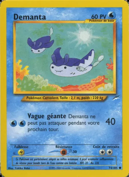 Démanta, carte Pokémon NDE 74 — extension Neo Destiny