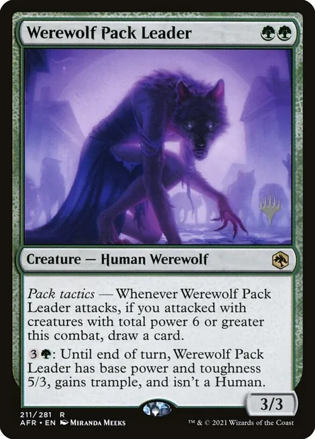Werewolf Pack Leader, Magic card PAFR 211p — Adventures in the Forgotten Realms Promos set