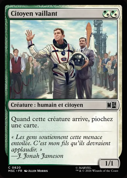 Citoyen vaillant, carte Magic MSC 820 — extension Marvel Super Heroes Commander