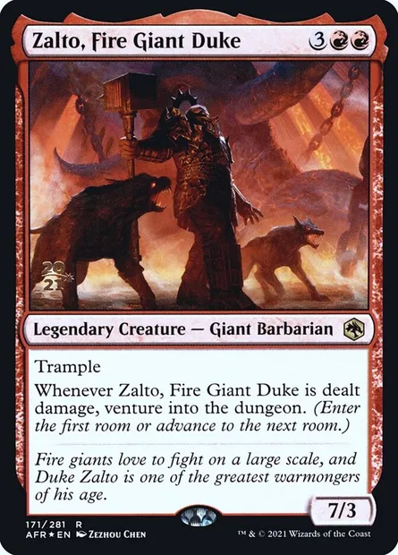 Zalto, Fire Giant Duke, Magic card PAFR 171s — Adventures in the Forgotten Realms Promos set