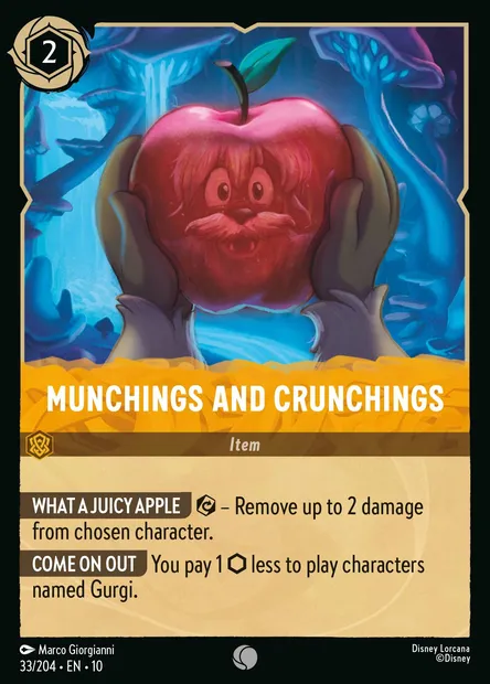 Munchings and Crunchings, Disney Lorcana card CH10-033 — Whispers in the Well set