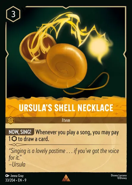 Ursula's Shell Necklace, Disney Lorcana card CH9-033 — Fabled set