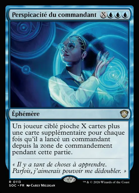 Perspicacité du commandant, carte Magic SOC 113 — extension Secrets of Strixhaven Commander