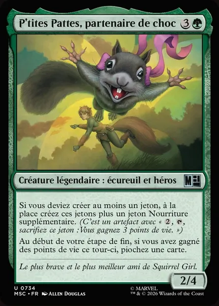 P'tites Pattes, partenaire de choc, carte Magic MSC 734 — extension Marvel Super Heroes Commander