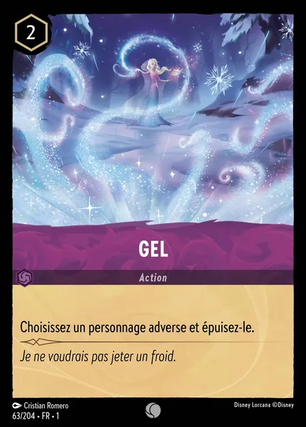 Gel, carte Disney Lorcana CH1-063 — extension Premier Chapitre
