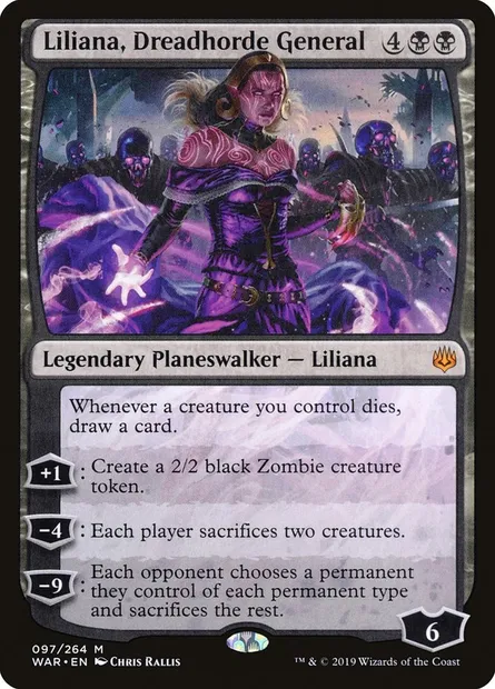 Liliana, Dreadhorde General, Magic card WAR 97 — War of the Spark set