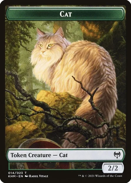 Cat, carte Magic TKHM 14 — extension Kaldheim Tokens