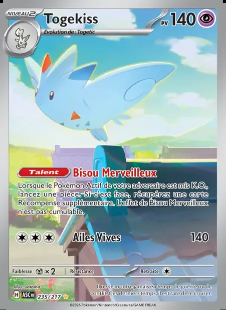 Togekiss, carte Pokémon ASC 235 — extension Héros Transcendants