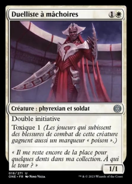 Duelliste à mâchoires, carte Magic ONE 18 — extension Tous Phyrexians