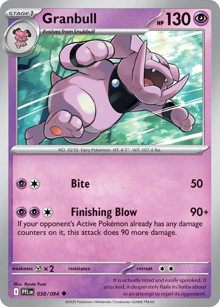 Granbull, Pokémon card PFL 038 — Phantasmal Flames set