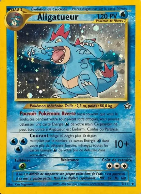 Aligatueur, carte Pokémon NG 5 — extension Neo Genesis