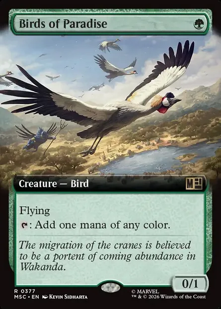 Birds of Paradise, Magic card MSC 377 — Marvel Super Heroes Commander set