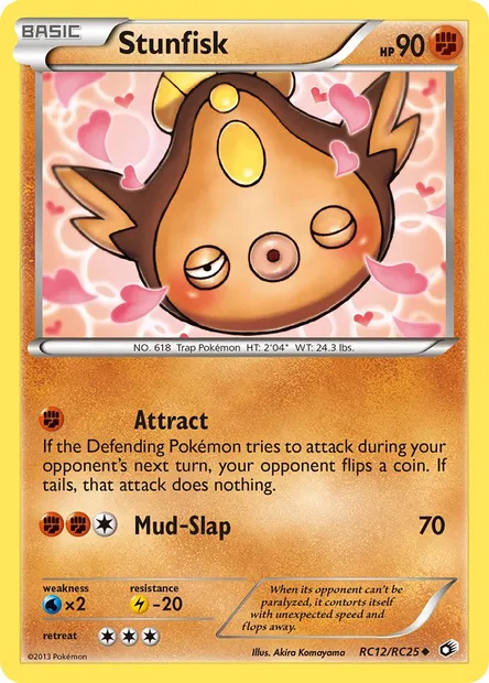 Stunfisk, Pokémon card LTR RC12 — Legendary Treasures set
