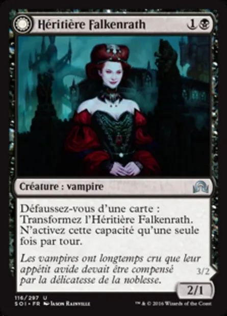 Héritière Falkenrath // Héritière de la nuit, carte Magic SOI 116 — extension Ténèbres sur Innistrad