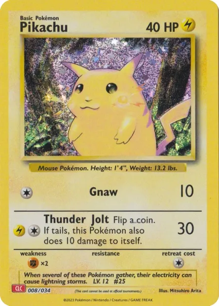 Pikachu, carte Pokémon CLC 008 — extension Pokémon TCG Classic: Charizard & Ho-Oh ex Deck