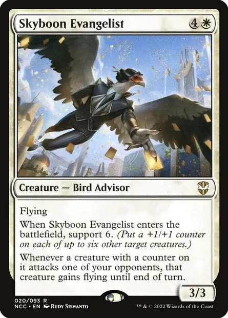 Skyboon Evangelist, Magic card NCC 20 — New Capenna Commander set