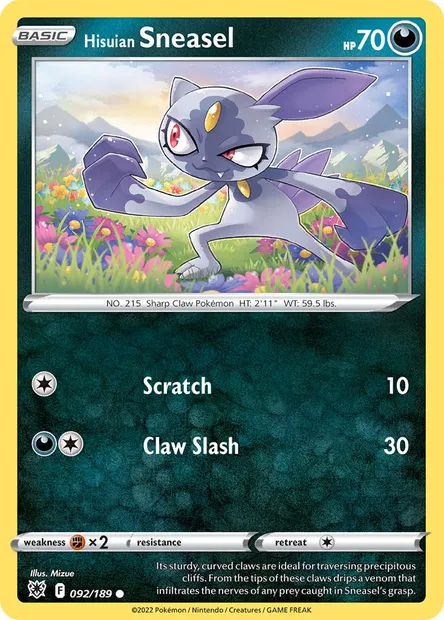 Hisuian Sneasel, Pokémon card ASR 092 — Astral Radiance set