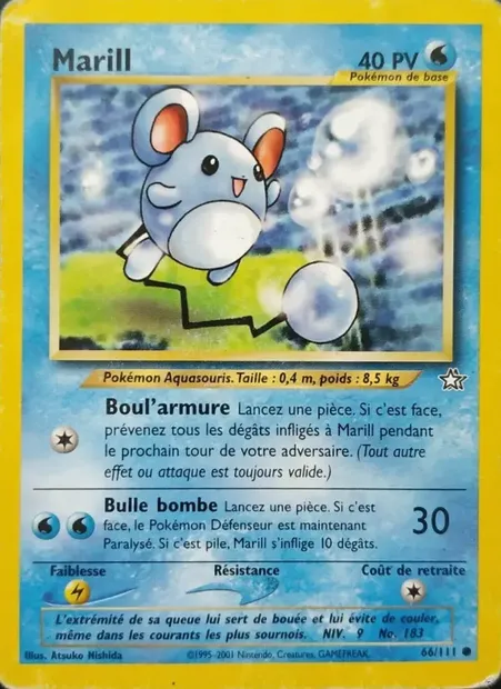 Marill, carte Pokémon NG 66 — extension Neo Genesis