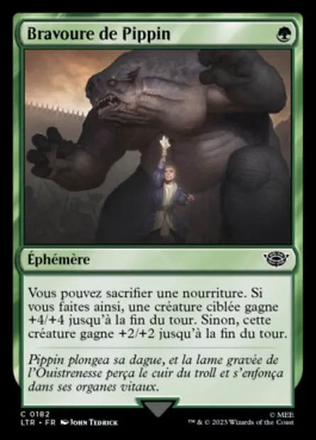 Bravoure de Pippin, carte Magic LTR 182 — extension Le Seigneur des Anneaux : chroniques de la Terre du Milieu
