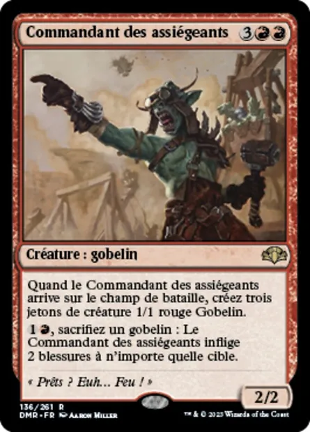 Commandant des assiégeants, carte Magic DMR 136 — extension Dominaria Remastered
