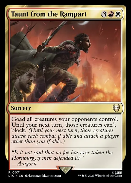 Taunt from the Rampart, Magic card LTC 71 — Tales of Middle-earth Commander set